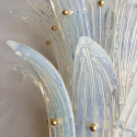 Large mid century modern opalescent Murano glass Palmette sconces a pair - Barovier style 6