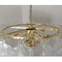 Very large Mid Century Modern Murano glass leaves chandelier Barovier style-Italy 12