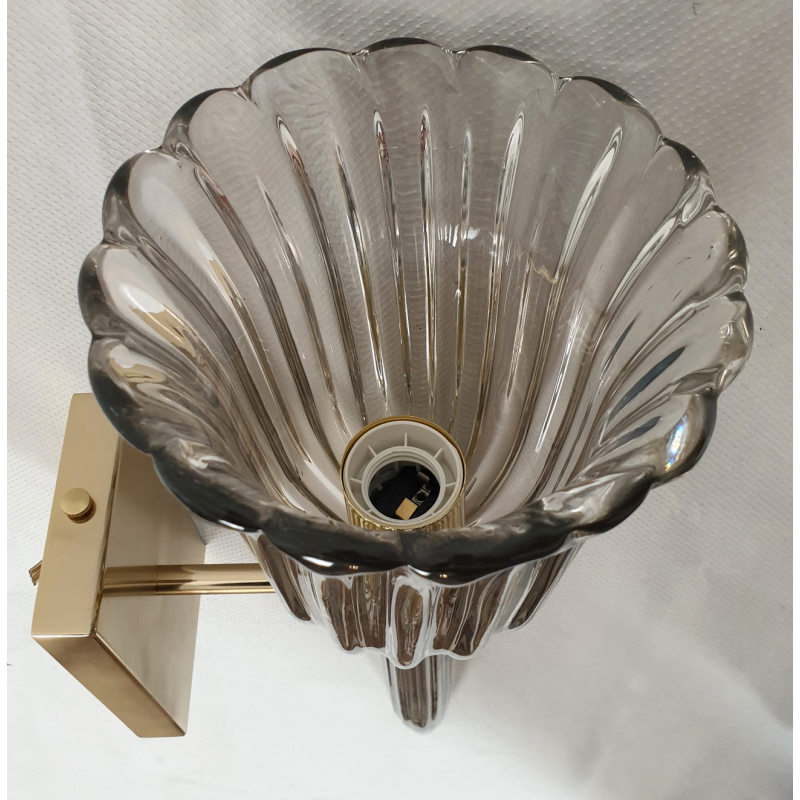 Murano Glass Gray Sconces Venini Style, Mid Century Modern - a Pair 6