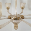 Large Murano and brass Mid Century Modern chandelier Barovier style Italy 1970s 7