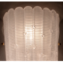 Pair of large white Murano glass Mid Century Modern wall sconces Italy Mazzega style 5