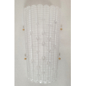 Pair of large white Murano glass Mid Century Modern wall sconces Italy Mazzega style 6