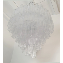 Large Mid Century Modern Tronchi Murano glass Chandelier by Venini Italy 1980 - a pair 6