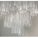 Large Mid Century Modern Tronchi Murano glass Chandelier by Venini Italy 1980 - a pair 7