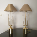 Pair of brass and Murano glass table lamps - mid century modern - Italy 1970s - Sciolari style 1