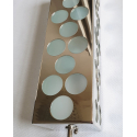 Sciolari style chrome and frosted glass geometric vintage sconces Mid Century Modern Italy 1980s6