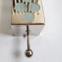 Sciolari style chrome and frosted glass geometric vintage sconces Mid Century Modern Italy 1980s8