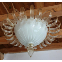 Murano glass flush mount light Mid Century Neoclassical Venini style Italy 2