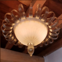 Murano glass flush mount light Mid Century Neoclassical Venini style Italy