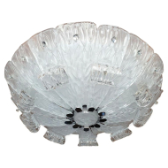 Mid century modern Murano glass large flush mount chandelier