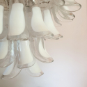 Mid century white Murano glass chandelier Mazzega 5