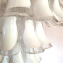 Mid century white Murano glass chandelier Mazzega 6