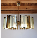 Mid century modern style custom made brass & glass chandelier 10 lights by D'Lightus new made to order. Italy.1