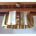 Mid century modern style custom made brass & glass chandelier 10 lights by D'Lightus new made to order. Italy.3
