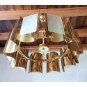 Mid century modern style custom made brass & glass chandelier 10 lights by D'Lightus new made to order. Italy.4