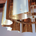 Mid century modern style custom made brass & glass chandelier 10 lights by D'Lightus new made to order. Italy.8