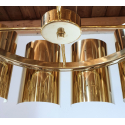 Mid century modern style custom made brass & glass chandelier 10 lights by D'Lightus new made to order. Italy.7