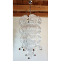 Mid century modern Murano glass & chrome chandelier Mazzega style Italy 1970s00