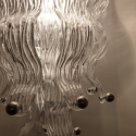 Large Murano glass chrome pendant chandeliers Mid Century