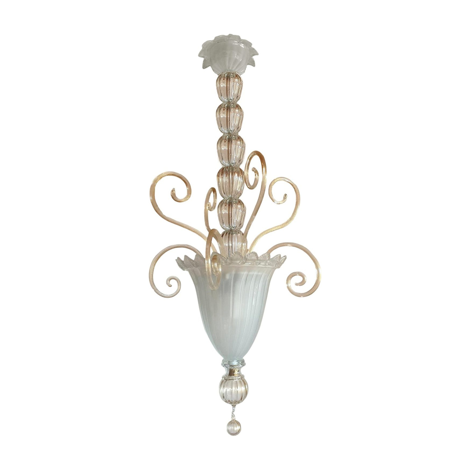 White Murano glass lantern Neoclassical