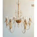 large clear & gold Murano chandelier with horses0
