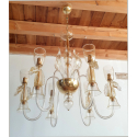 large clear & gold Murano chandelier with horses1