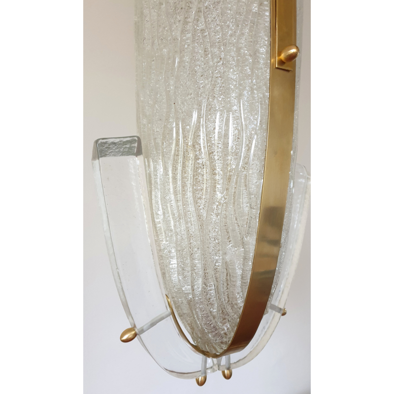 Long Clear Murano glass Mid Century Modern lantern or chandelier 1960s17