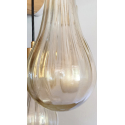 Murano glass & brass Mid Century Modern pendant chandelier, Italy 1960s8