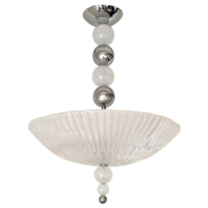 Mid Century Modern Murano glass/chrome chandelier