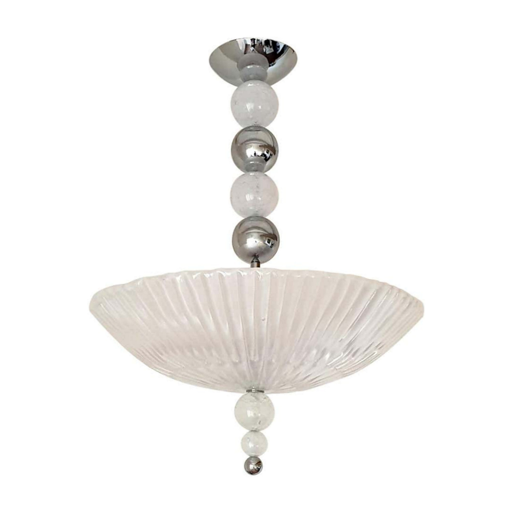Mid Century Modern Murano glass/chrome chandelier