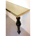 Large brass & black Carrara marble console table, Italy Mid Century Modern5