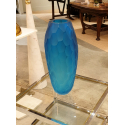 Large blue faceted Murano glass vase, Mid Century Modern Italy 2