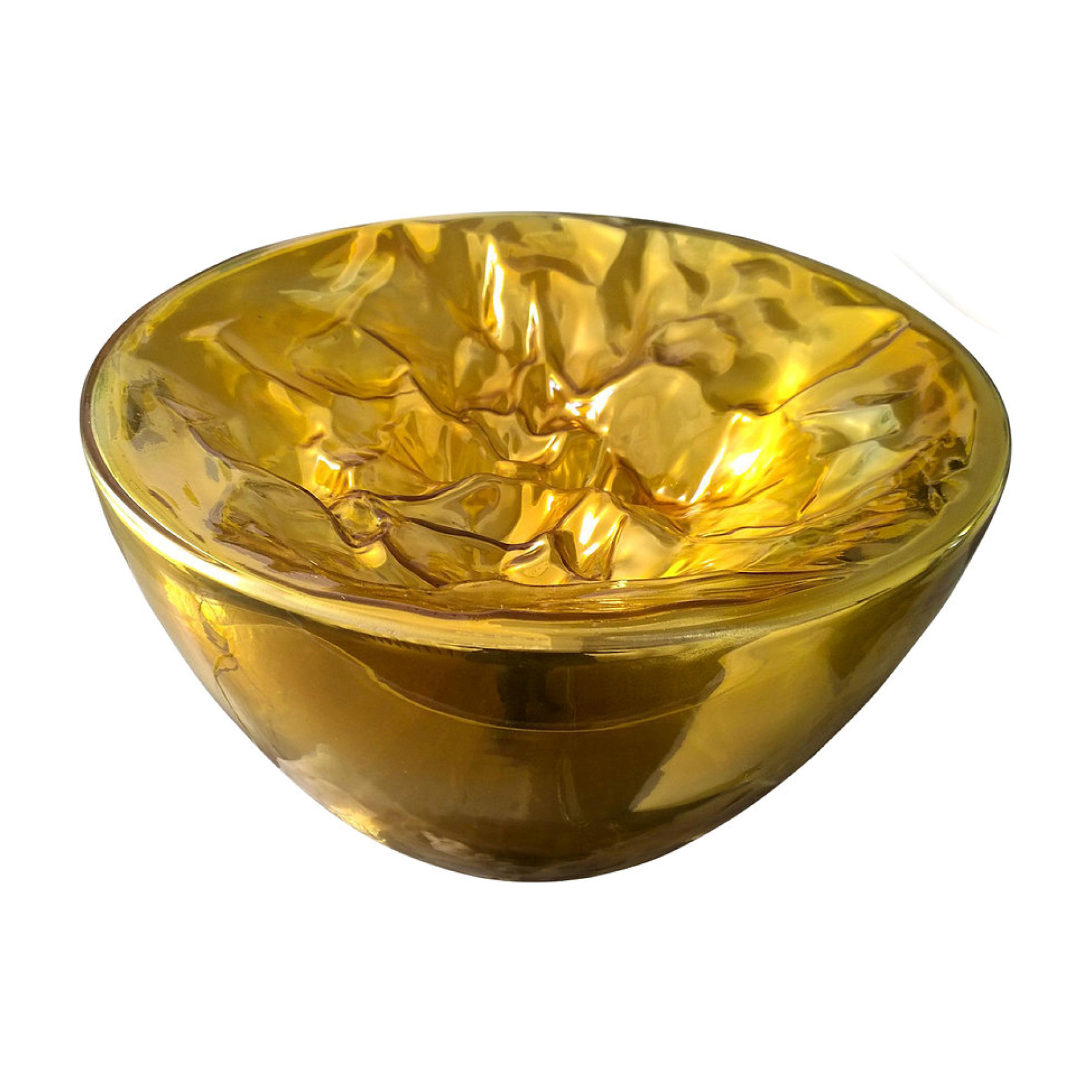 Large Mid Century Modern Gold Murano glass lamp-1970s