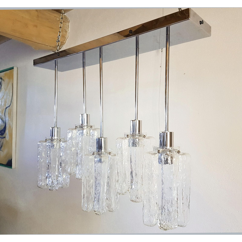 chrome-and-murano-glass-chandelier-flush-mount-0980