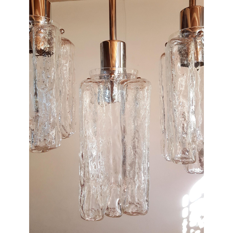 chrome-murano-glass-chandelier-flush-mount