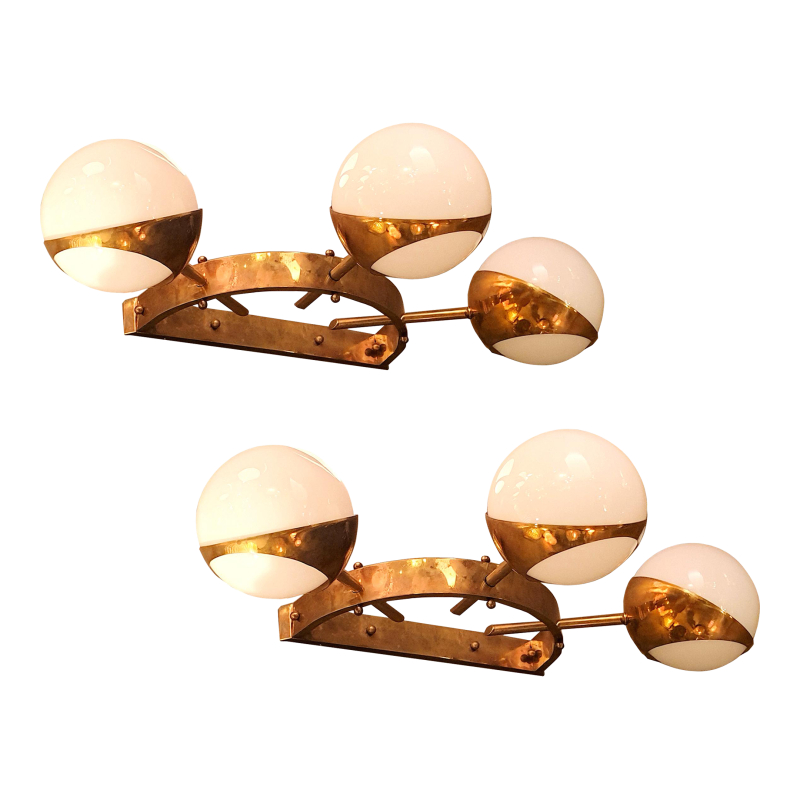 mid-century-modern-large-white-glass-and-brass-italian-sconces-a-pair