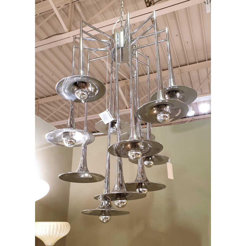 Large chrome chandelier by Reggiani3