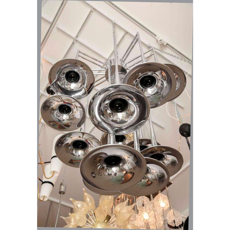 large-mid-century-modern-chrome-trumpet-chandelier-by-reggiani-italy-1970s-4812