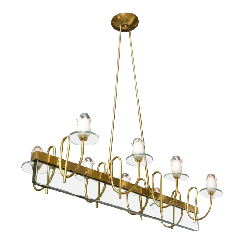 mid-century-modern-brass-and-glass-chandelier