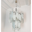 Large Mid Century Modern Murano glass and chrome chandelier by Mazzega Italy 1970s 00