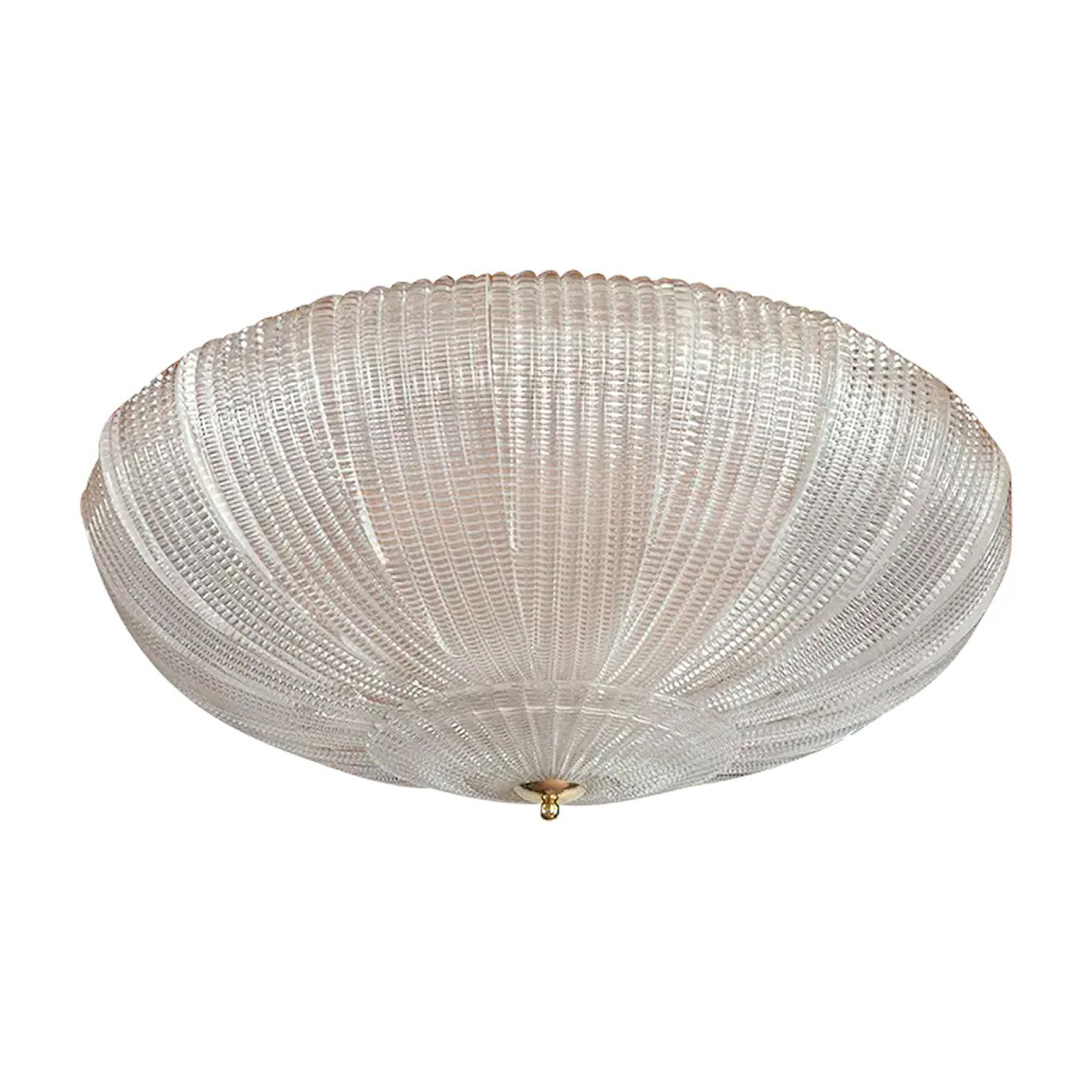 Murano glass flush mount large chandelier mid century modern - a pair