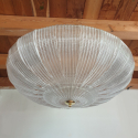 Large mid century modern Murano glass flush mount chandelier Mazzega style 2