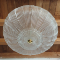 Large mid century modern Murano glass flush mount chandelier Mazzega style 4