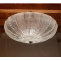 Large mid century modern Murano glass flush mount chandelier Mazzega style 6