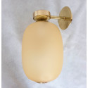 Pair of amber-yellow Murano glass brass sconces Barovier style Mid Century Modern Italy 4