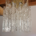 Mid Century modern bras and clear Murano glass chandelier, Mazzega style, Italy 1970s - a pair 9