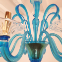 Large Sky blue and clear Murano glass chandelier Mid-Century Modern Italy 5