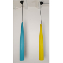 long-glass-pendants-by-alessandro-pianon-for-vistosi-1960s-a-pair-Mid-Century-modern-Italy-blue-yellow-Murano-Dallas-European-