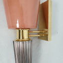 Large Mid Century Modern pink Murano glass pair of sconces-Italy-1970s-Venini style 5