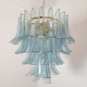 Light blue Murano glass chandelier Mid Century Modern 1